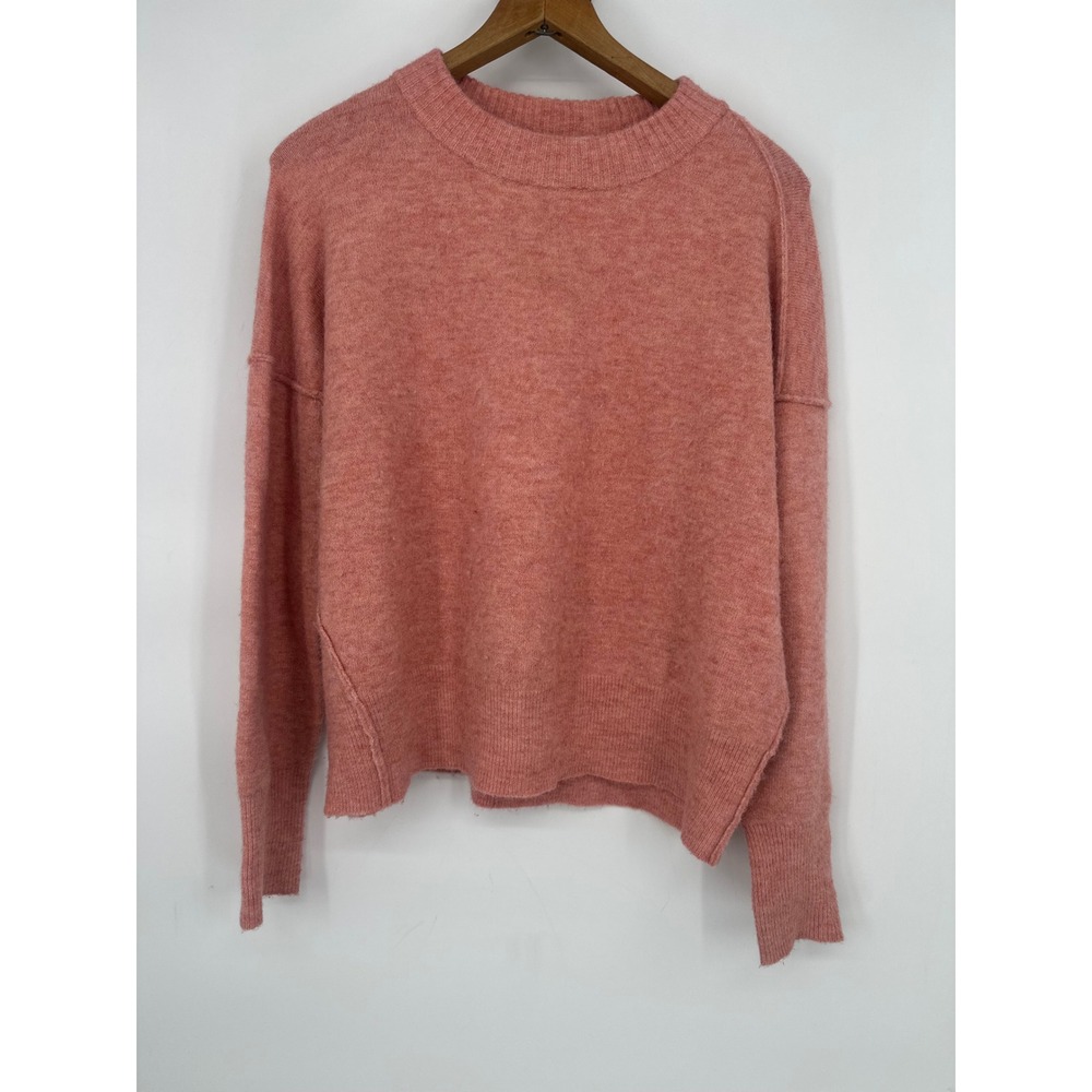 All Saints Italian Yarn Sweater Womens M Pink Alpaca Wool Blend Pullover Cozy